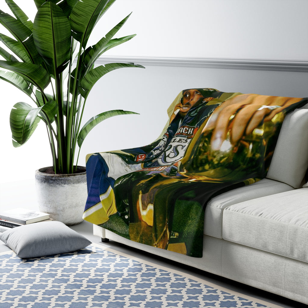 Kobe Basketball Trophy Photo Sherpa Blanket | Vintage Locker Room Poster Print