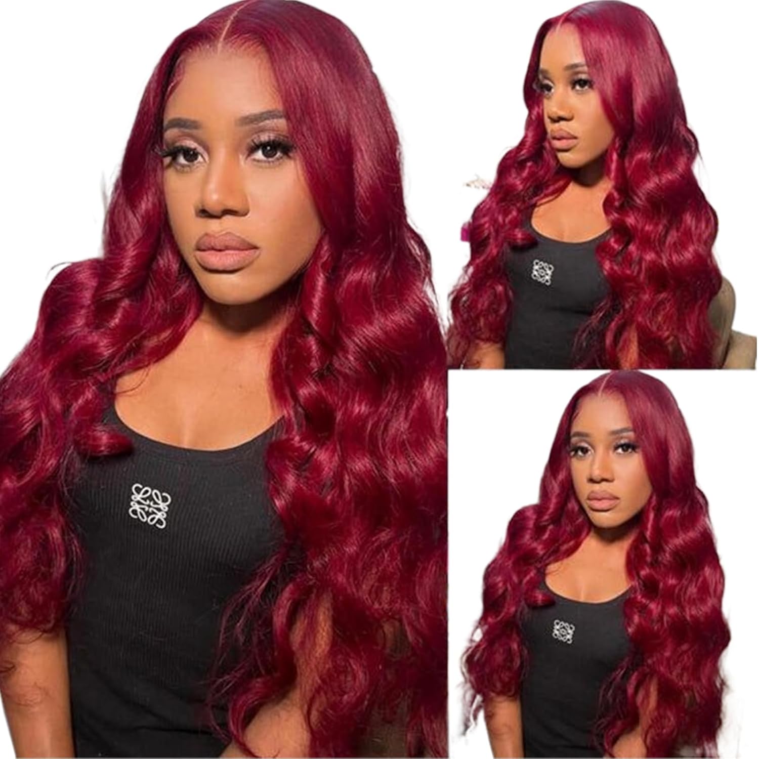 28 Inch 99j Burgundy Lace Front Wigs Human Hair Red Burgundy Wig 180% Density 13x6 Body Wave Lace Front Wigs Pre Plucked Glueless Lace Front Wigs Human Hair for Women