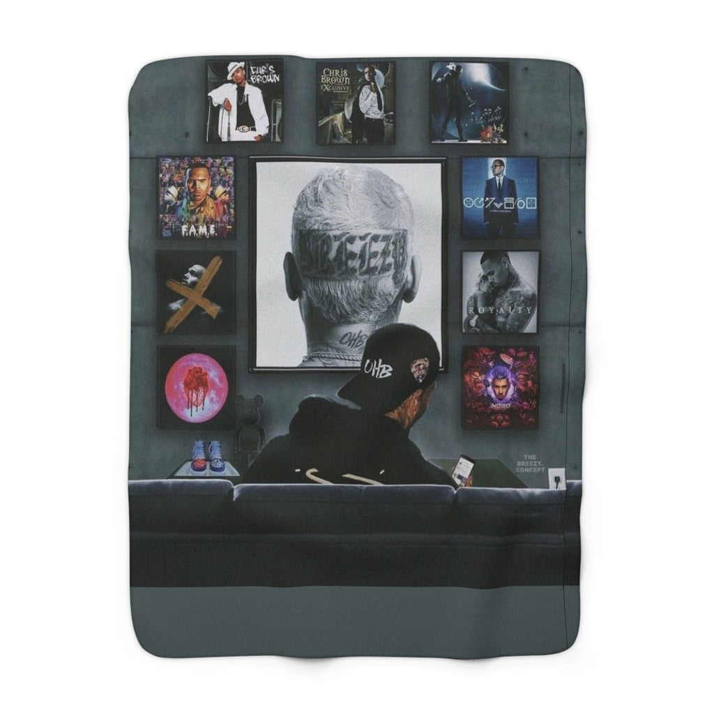 Chris B  Art Sherpa Fleece Blanket | Album Cover Collage